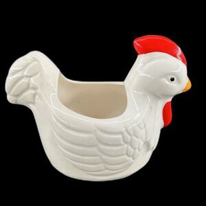VTG Ceramic Chicken Planter Eggcellent Cond 4"L x 3"H x 3"W
